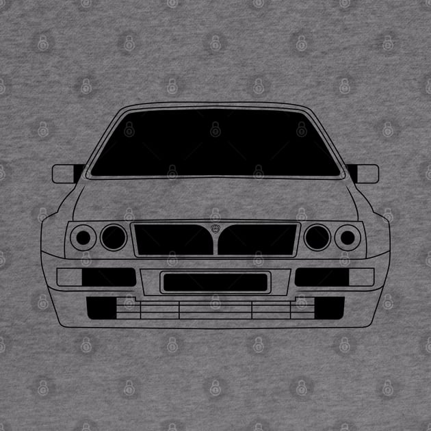 Lancia Delta Integrale Black Outline by kindacoolbutnotreally